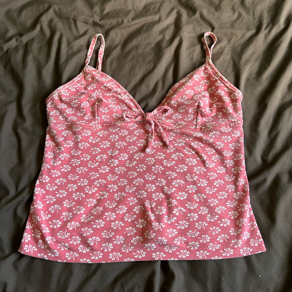 Boden Pink Floral Spaghetti Cami Top
